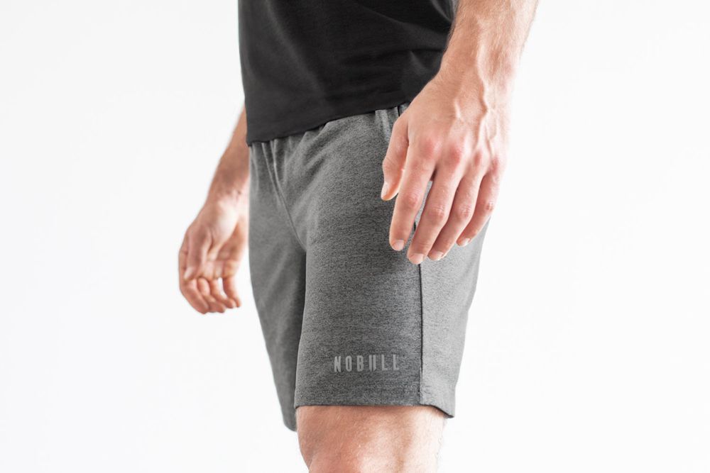 NOBULL Men's Knit 8.5" Shorts - Grey Heather - Ireland (4509MFIPV)